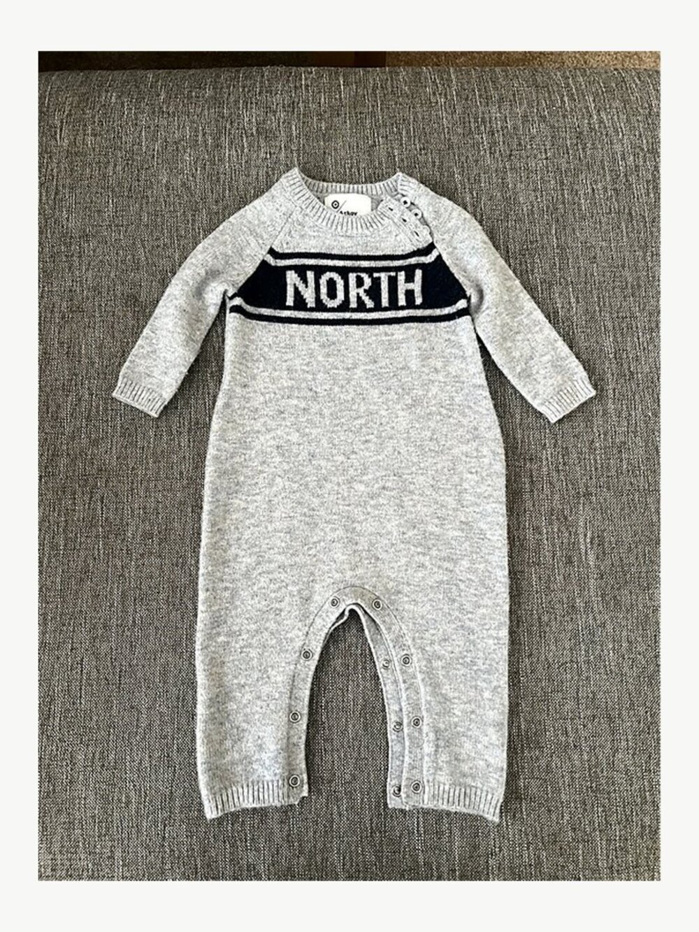 Askov Finlayson Baby NORTH Knit Romper Gray 6-9M